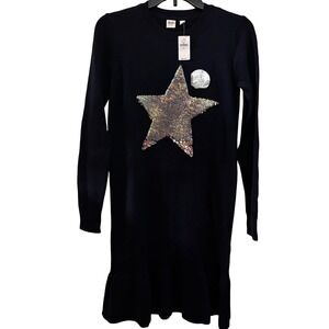 Gap Kids Girls Sweater Dress XXL‎ NWT Navy Sequins Star
